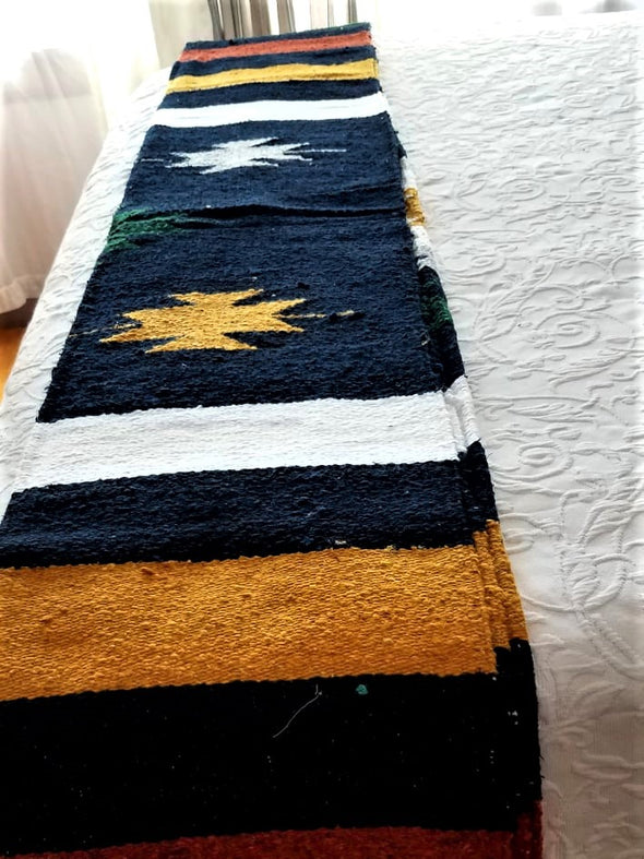 Beautiful Handwoven Diamond Pattern Mexican Blanket