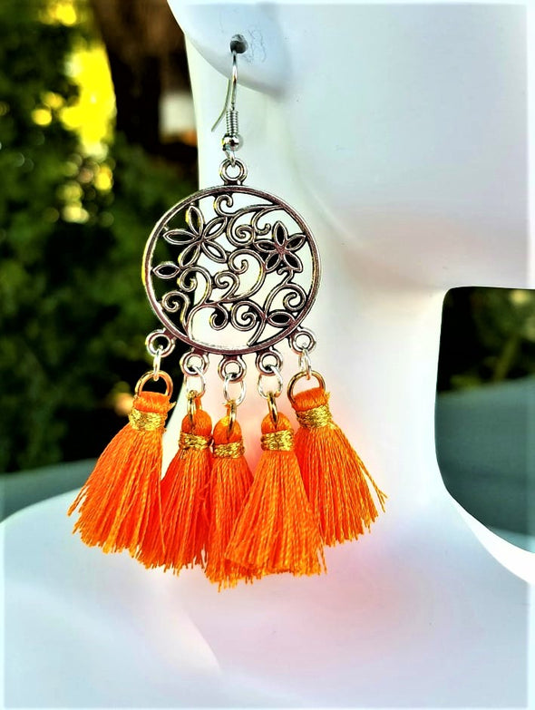 Handmade Silk Tassel Earrings