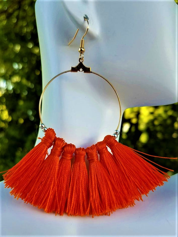 Handmade Silk Tassel Earrings