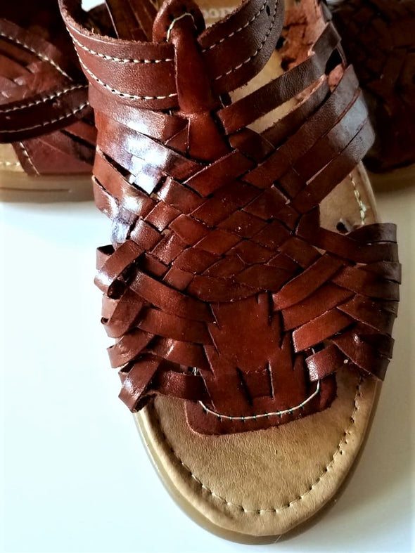 Pachuco Style Genuine Leather Mexican Women’s Huarache Sandals