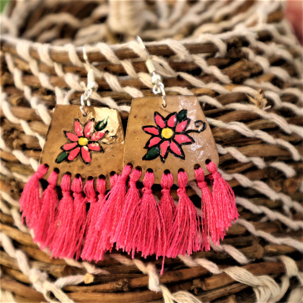 Handmade Silk Thread & Gourd Earrings