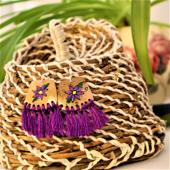 Handmade Silk Thread & Gourd Earrings