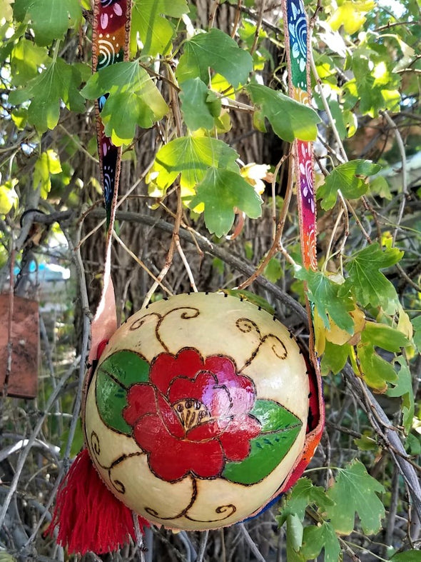 Hand Carved Mexican Gourd Pouch