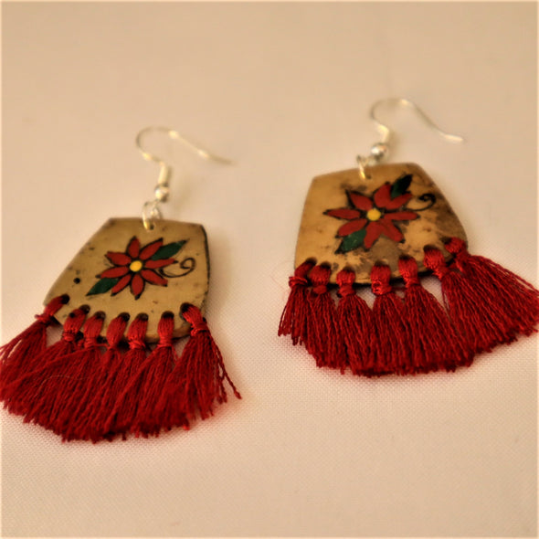 Handmade Silk Thread & Gourd Earrings