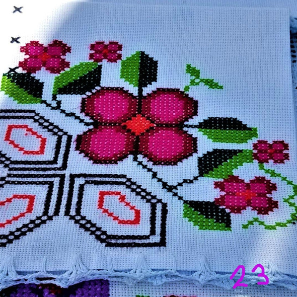 Handmade  Cross-stitch Tortilla Napkins