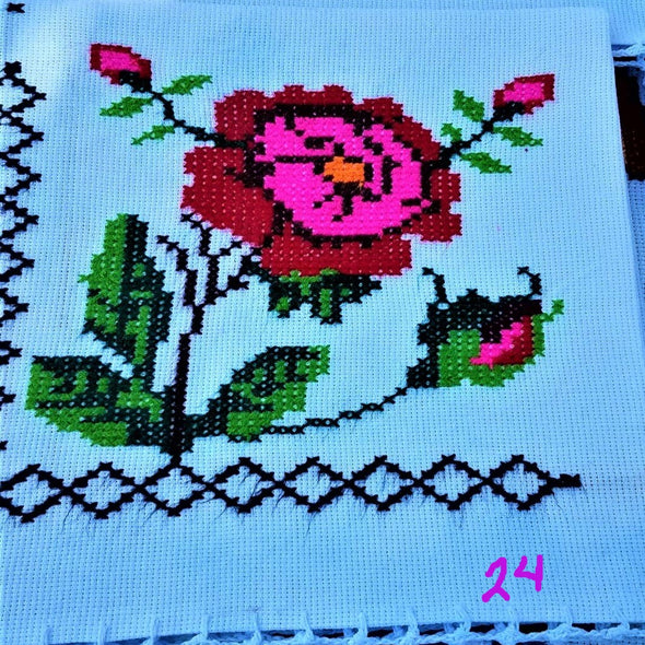 Handmade  Cross-stitch Tortilla Napkins