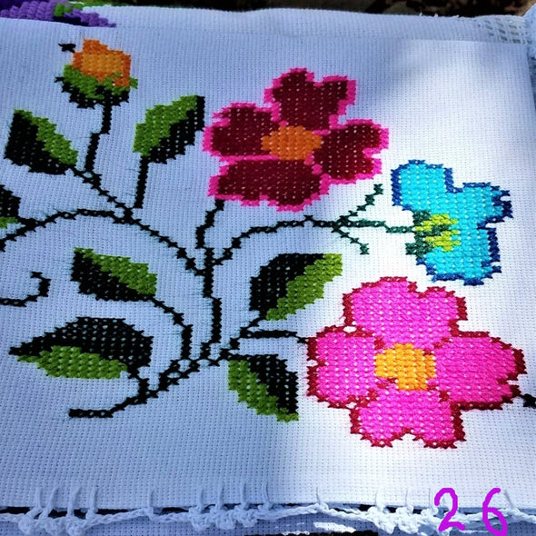 Handmade  Cross-stitch Tortilla Napkins