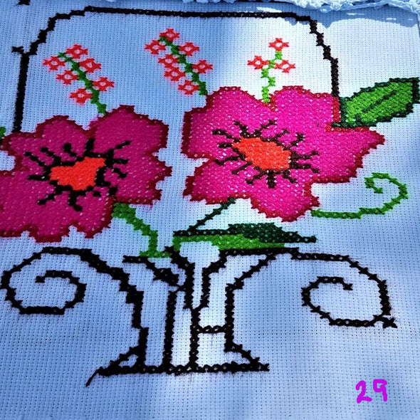 Handmade  Cross-stitch Tortilla Napkins