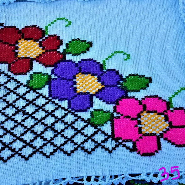 Handmade  Cross-stitch Tortilla Napkins