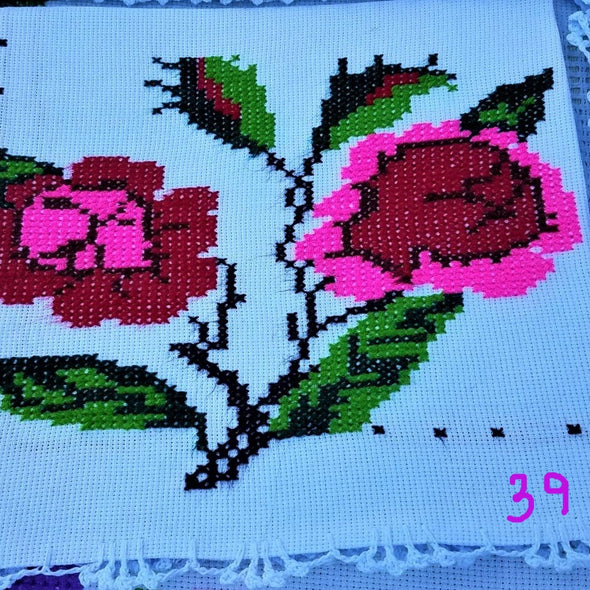 Handmade  Cross-stitch Tortilla Napkins