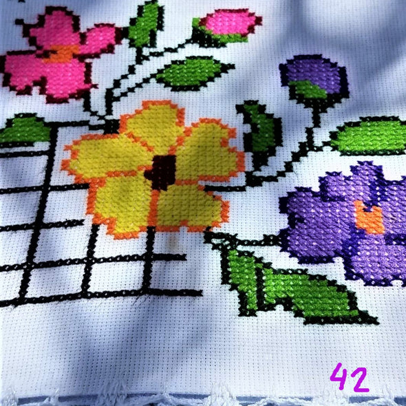 Handmade  Cross-stitch Tortilla Napkins