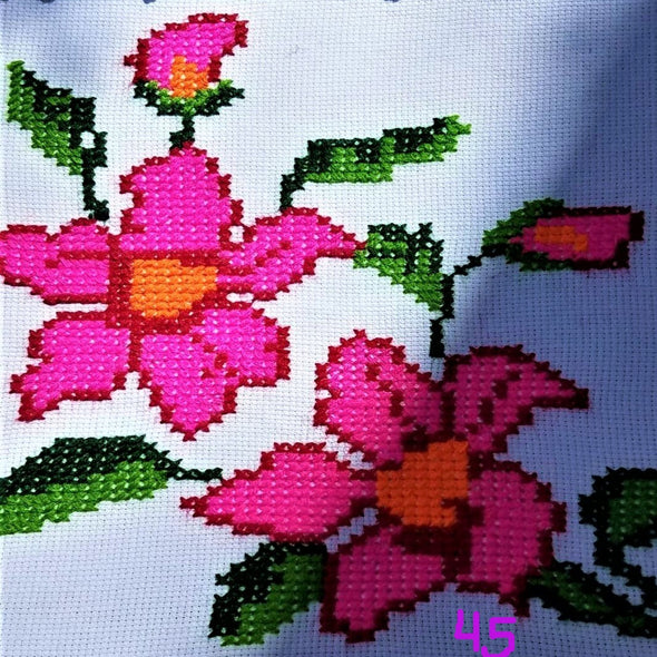 Handmade  Cross-stitch Tortilla Napkins