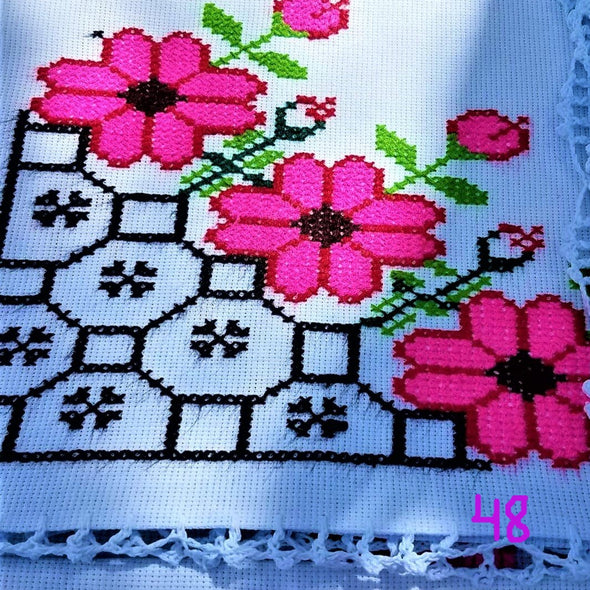 Handmade  Cross-stitch Tortilla Napkins