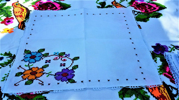 Handmade  Cross-stitch Tortilla Napkins