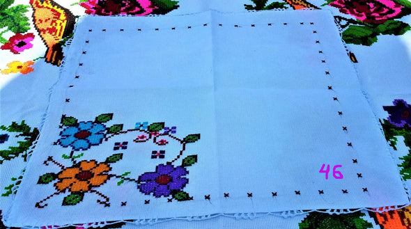 Handmade  Cross-stitch Tortilla Napkins