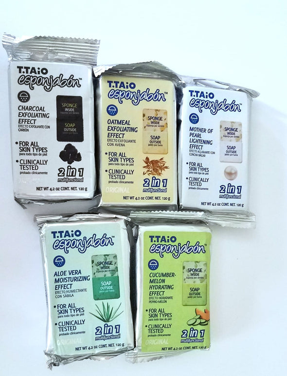 T-TAIO ESPONJABON SOAP- SPONGE-  AS SEEN IN TICK TOCK -100% AUTHENTIC