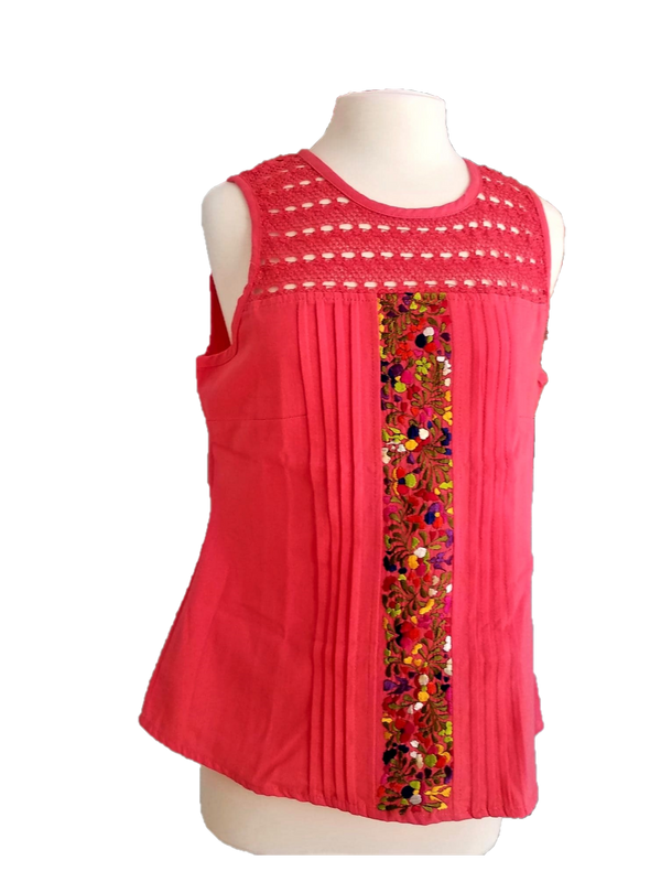 Hand Embroidered Summer Sleeveless Blouse