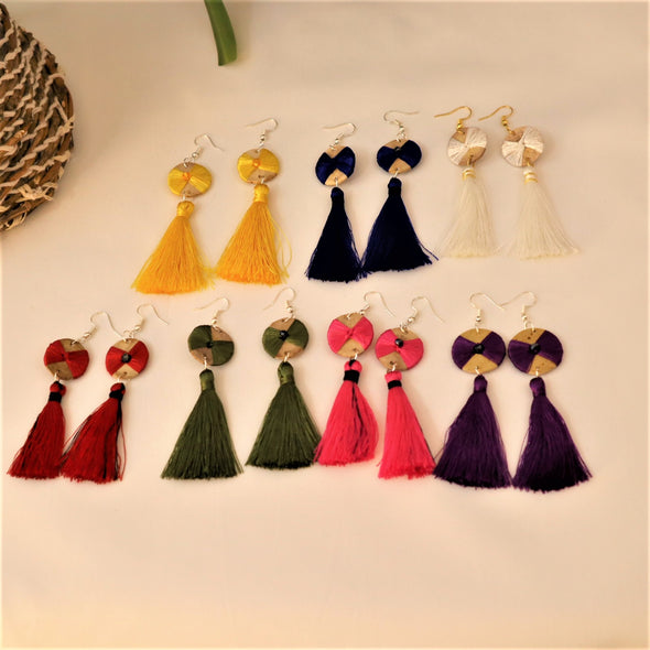 Beautiful Handmade Silk Thread & Gourd Tassel Earrings