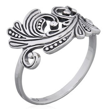 Wavy Leaf .925 Sterling Silver Ring