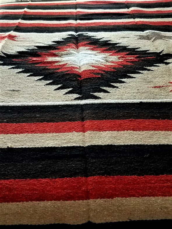 Beautiful Handwoven Diamond Pattern Mexican Blanket