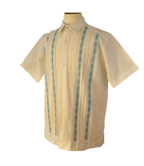 Men’s Linen Short Sleeve Embroidered Guayabera