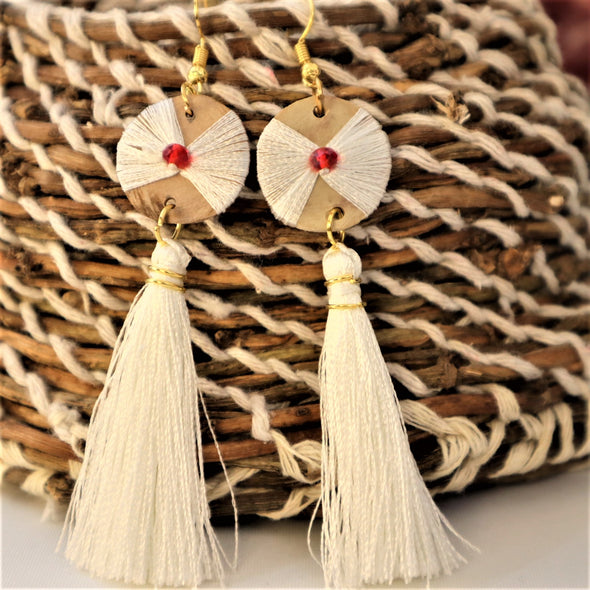 Beautiful Handmade Silk Thread & Gourd Tassel Earrings