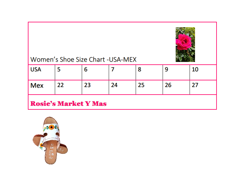Mexican huaraches clearance size chart