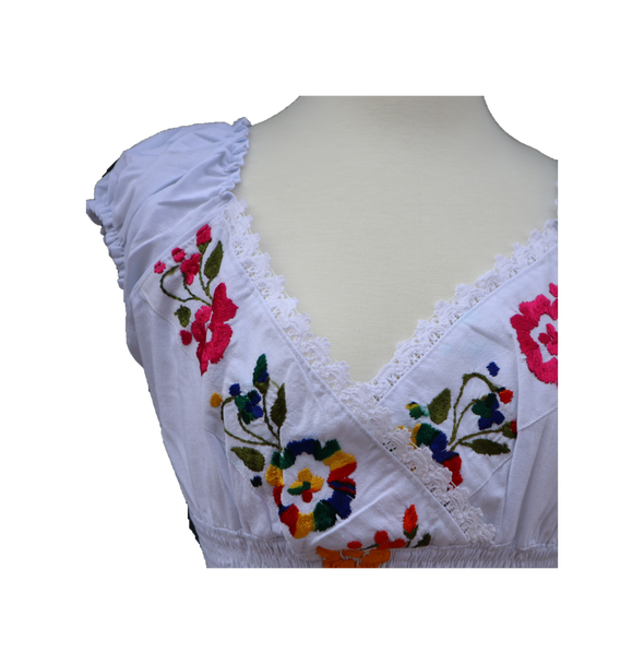 Mexican Embroidered Dress 100% Cotton