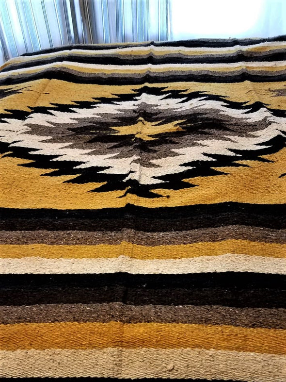 Beautiful Handwoven Diamond Pattern Mexican Blanket